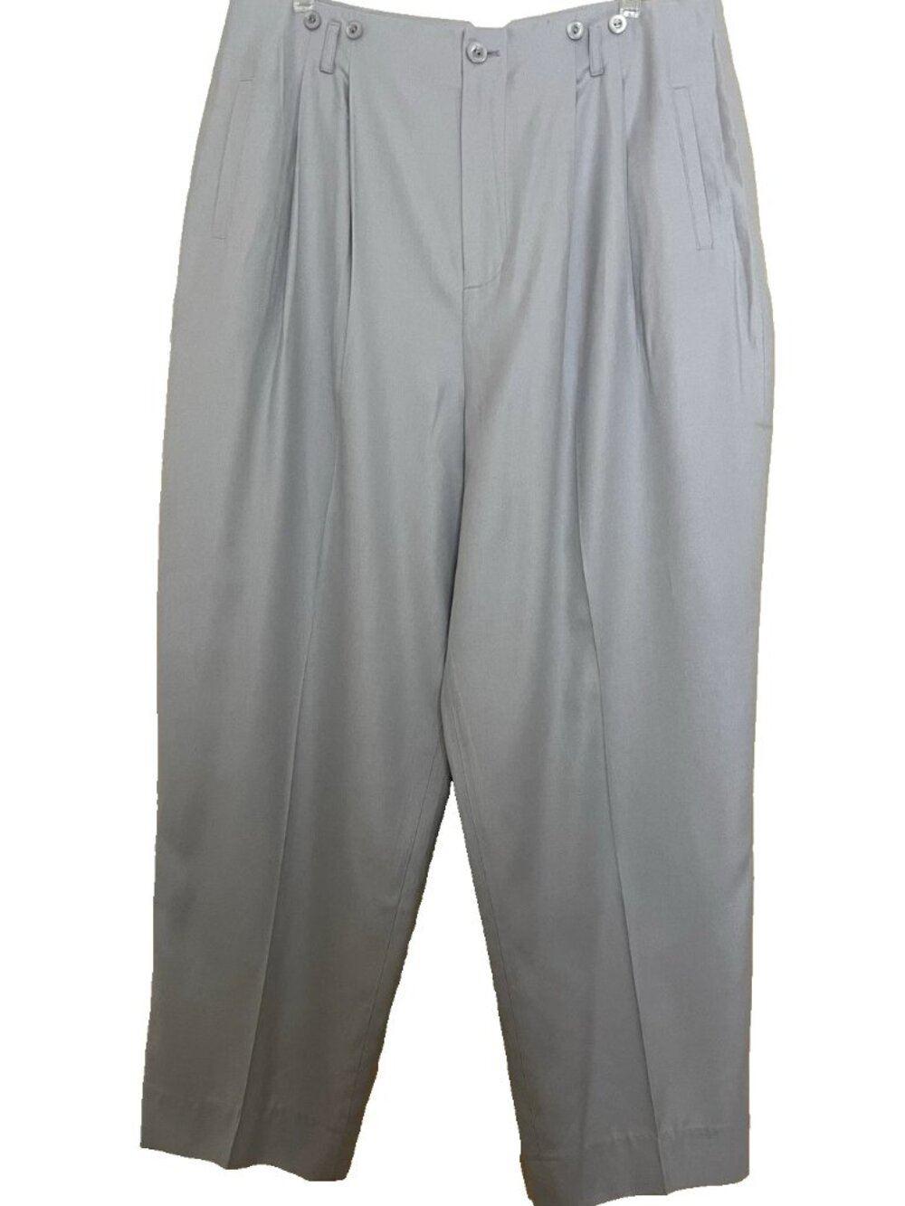 J. Peterman Gray Silk Glamour Pleated Trouser Pants Women's 16 NEW Quiet Luxury
